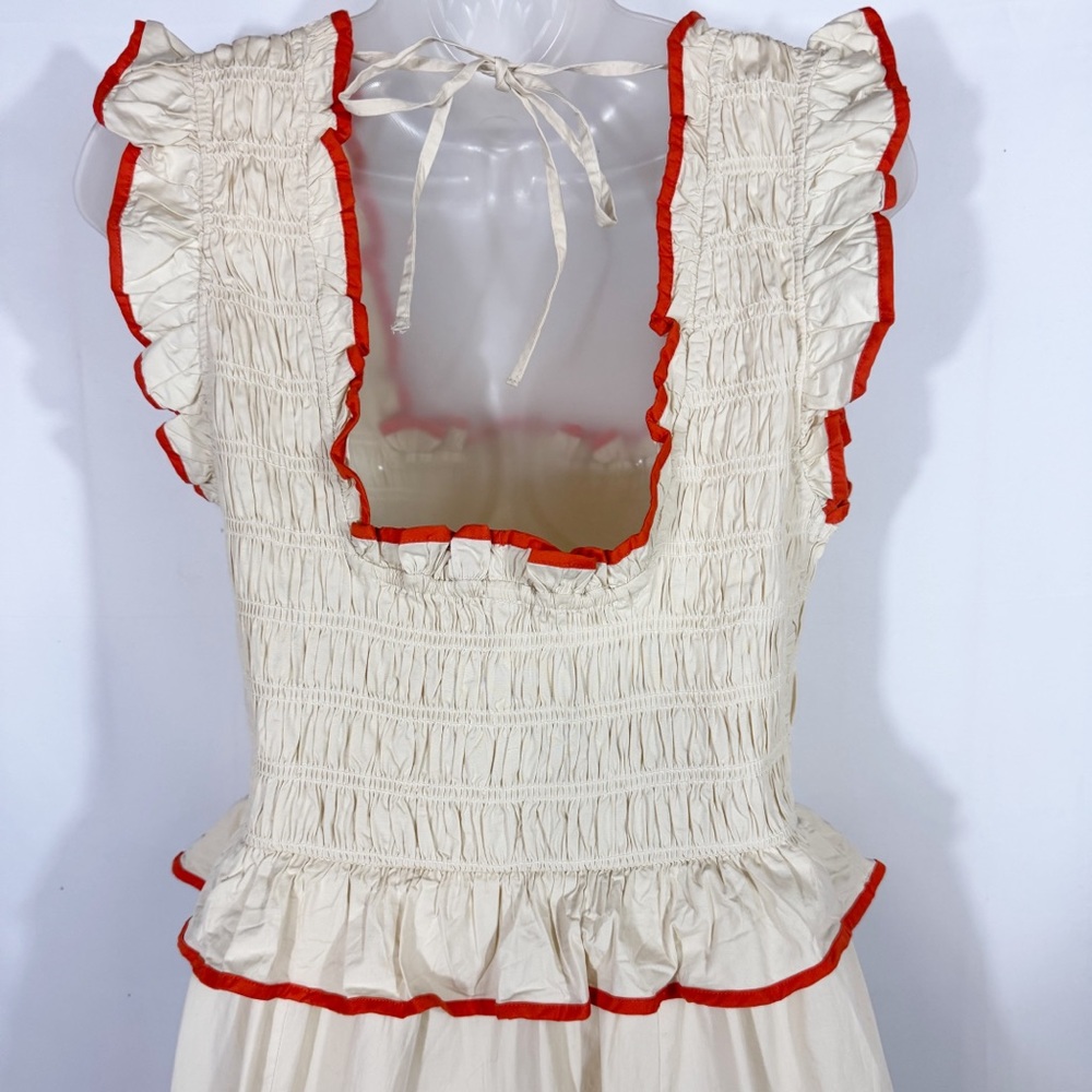 Free People Cream Midi Dress with Red Trim - Picture 8 of 12